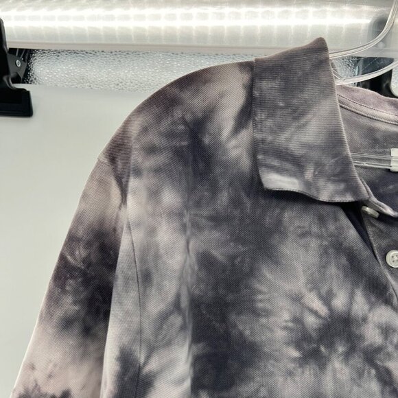 BP. Men's Tie Dye Polo Shirt Gray/White Size Large - Picture 5 of 9